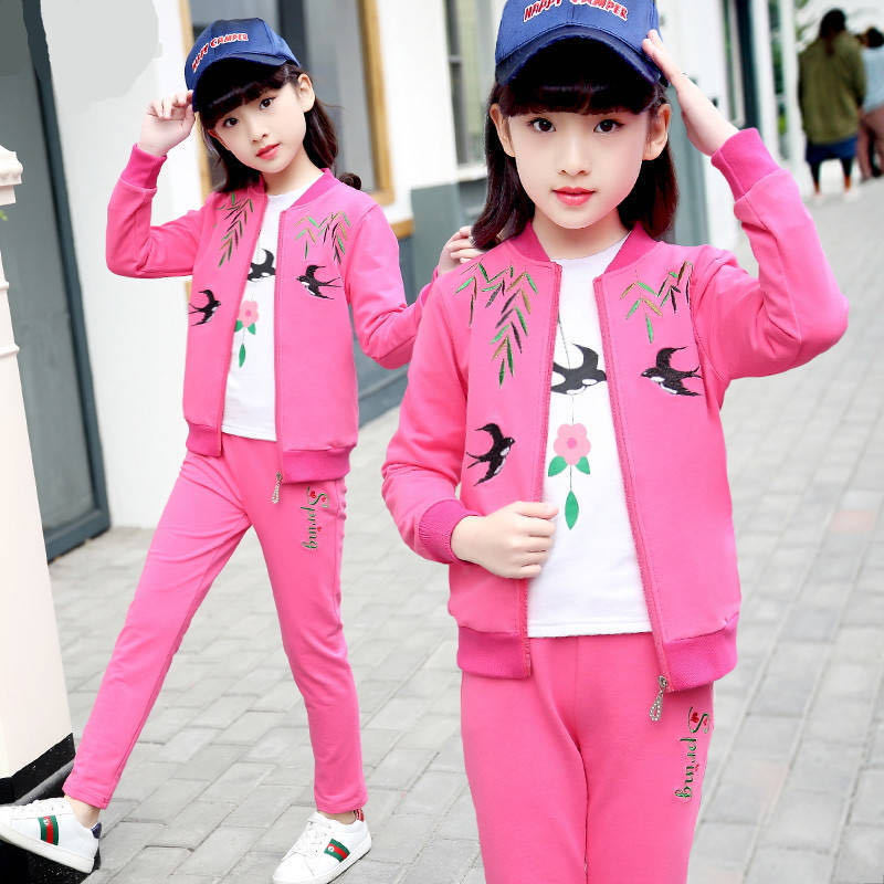 Girls' Clothes Young And Teen Girl's Clothing Primary School Student Three-piece Suit